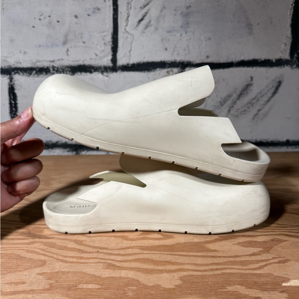 Bottega Veneta Puddle Clogs Rubber Mules Ivory Mens Size 46 (12) - Picture 6 of 12
